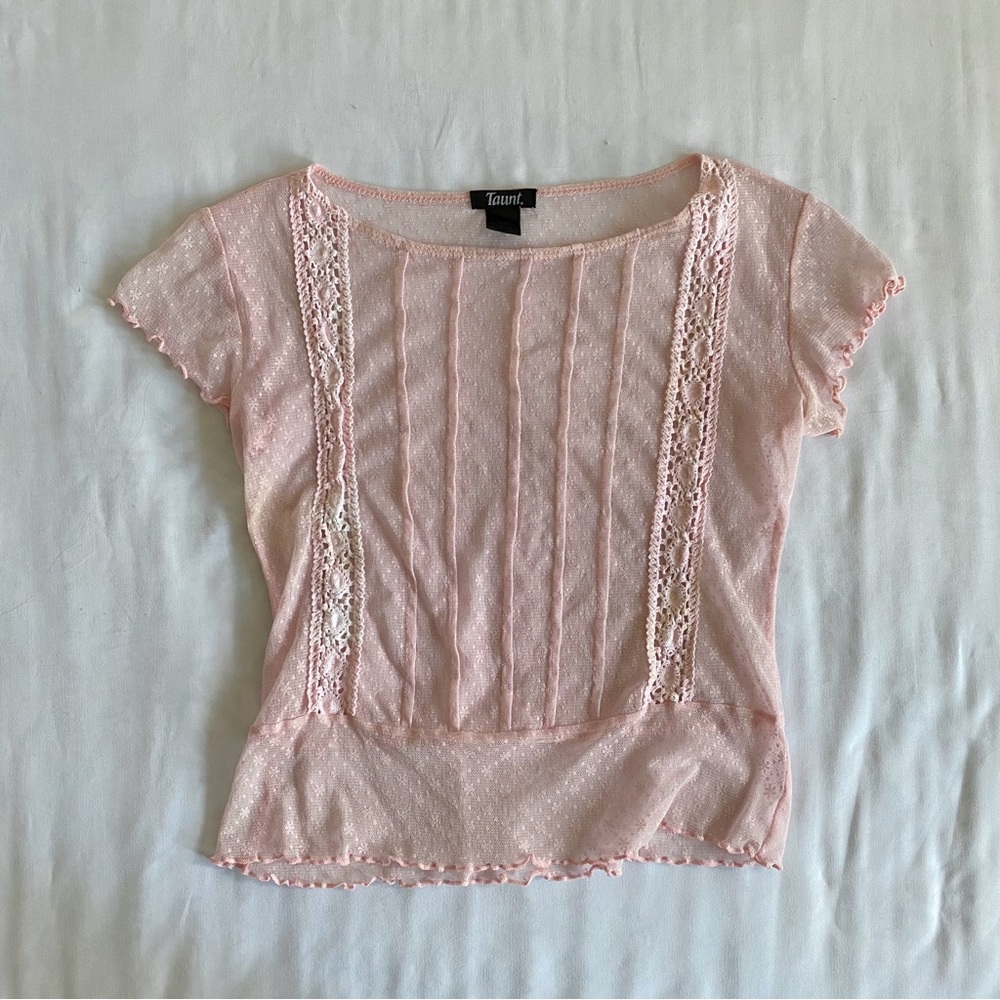 Vintage Fairycore Lace Trim Top